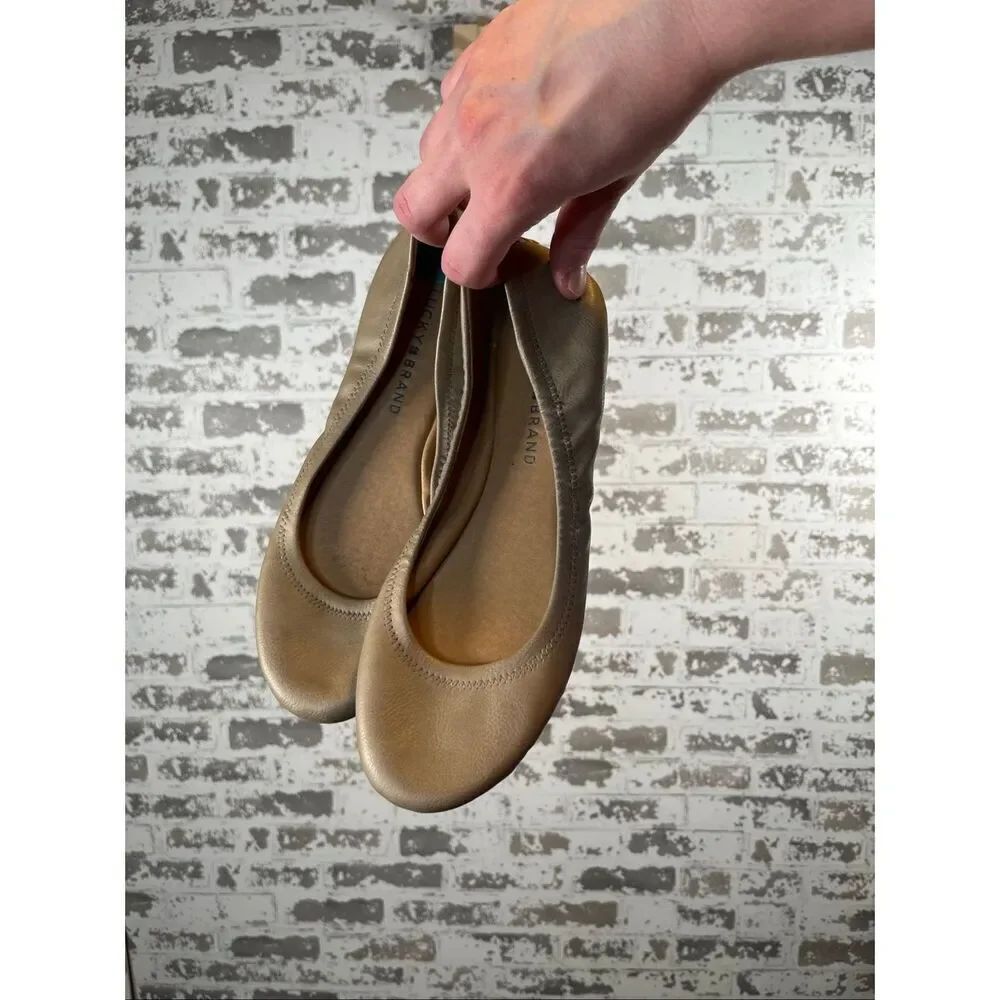 Lucky brand | women tan flats round toe
